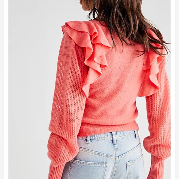 Free People Rhia ruffle cashmere pullover - Picture 2 of 5
